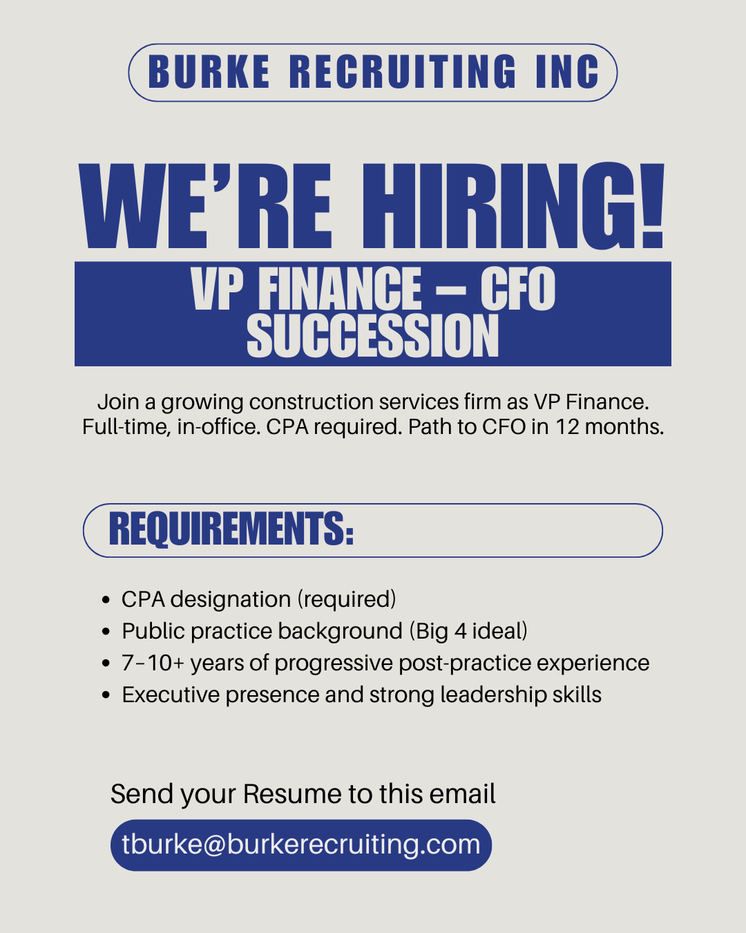 New VP Finance – CFO Succession Role | 0K+ | Lower Mainland