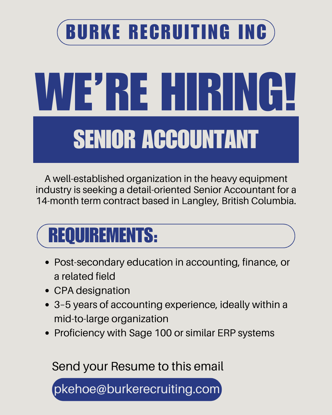 New Senior Accountant Job in Langley