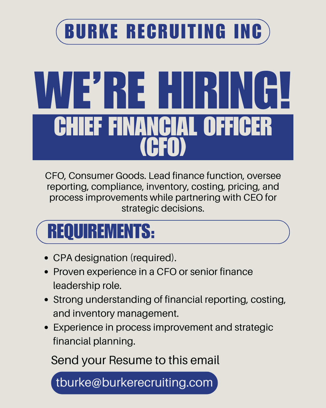 Chief Financial Officer (CFO) Job in Richmond | Apply Now
