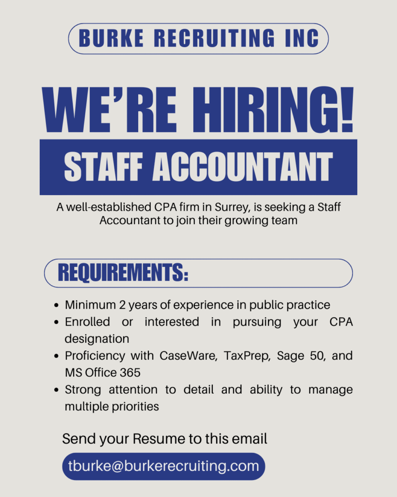 Professional at work in a modern office, representing the available staff accountant role in Surrey.