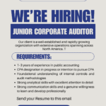 Junior Corporate Auditor Job in Richmond | Apply Now