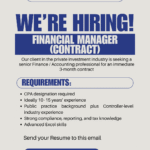 Financial Manager (Contract) Vancouver | Apply Now