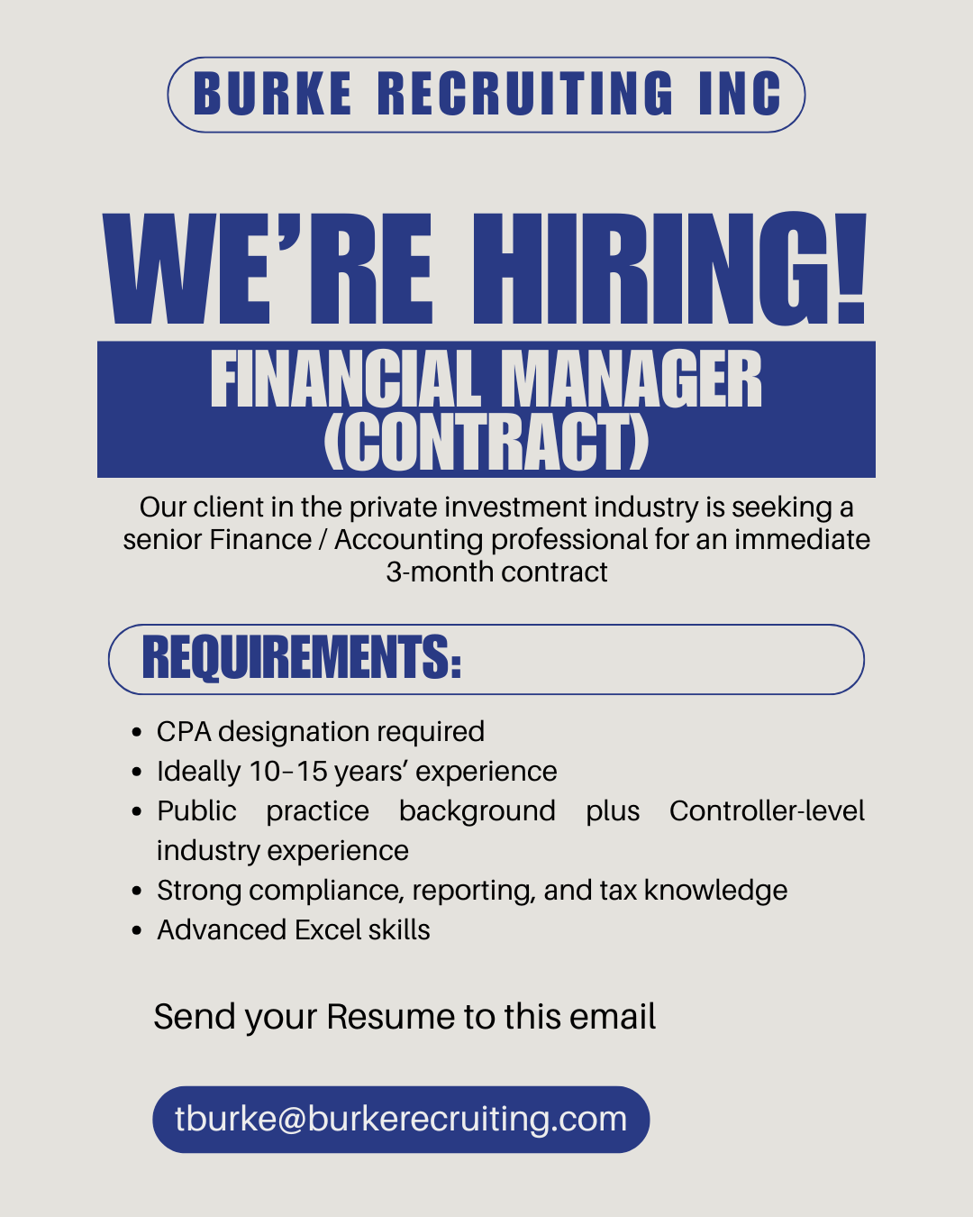 Financial Manager (Contract) Vancouver | Apply Now