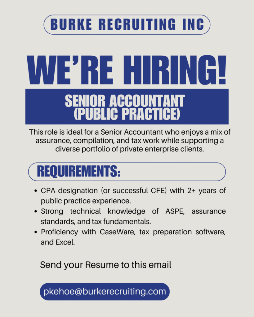 Senior Accountant job in Vancouver at public practice accounting firm