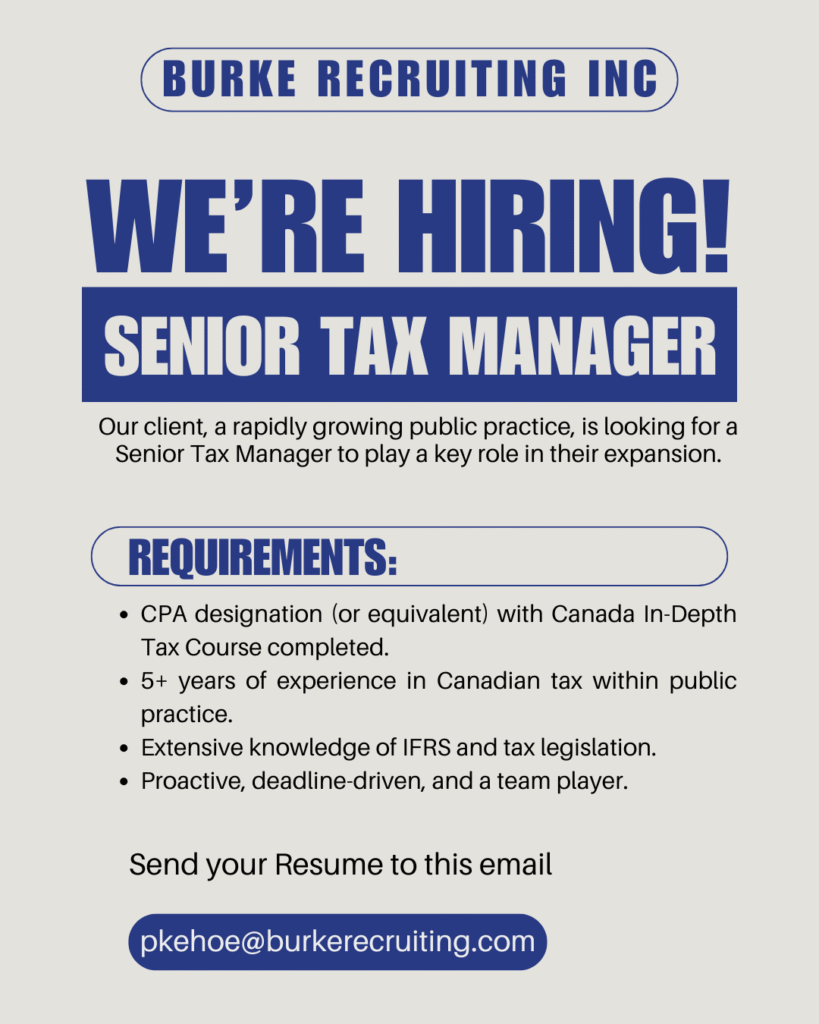 Professional discussing tax strategy, representing a high-level Senior Tax Manager Role in Vancouver with partnership potential.