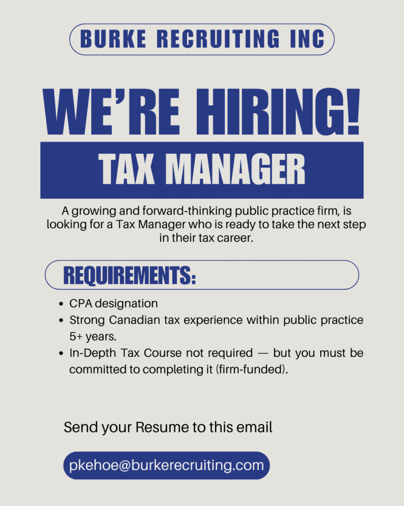 Professional tax manager discussing strategy in a Vancouver office, representing a top tax manager job in Vancouver.